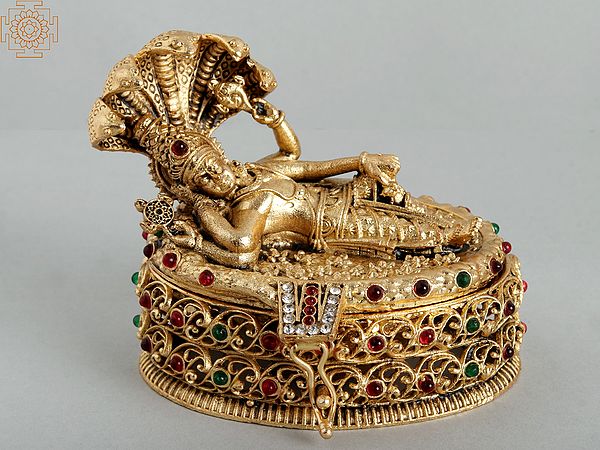 Lord Anantashayana Vishnu Sindoor Box | Superfine Work