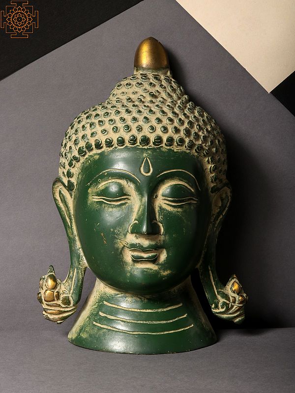 7'' Wall Hanging Gautama Buddha Head | Brass Statue