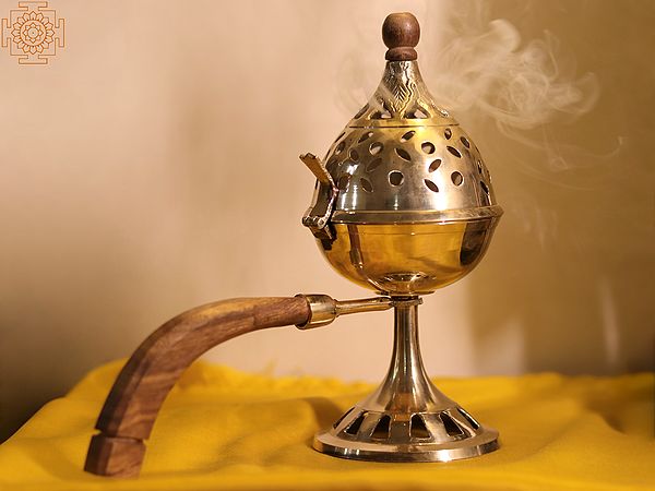 Designer Brass Incense Burner with Handle