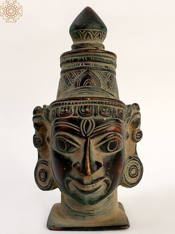 6" Lord Shiva Head in Brass