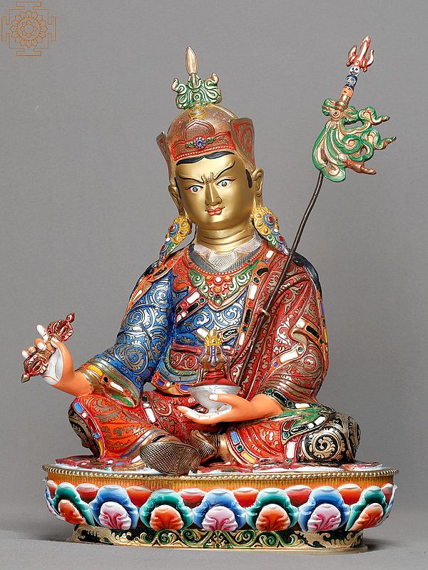 13" Copper Guru Padmasambhava Statue from Nepal