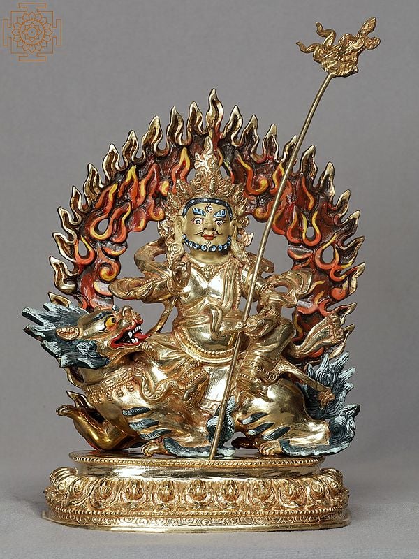 10" Tibetan Buddhist Kubera Copper Idol from Nepal