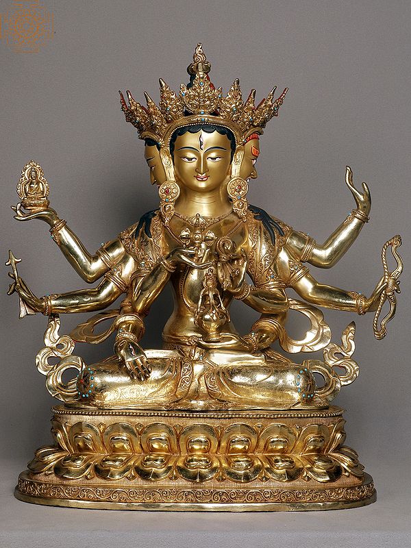 20" Tibetan Namagyalme Copper Statue from Nepal