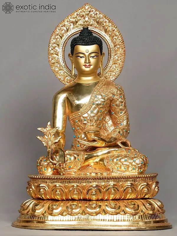 13" Tibetan Buddhist Deity Medicine Buddha From Nepal