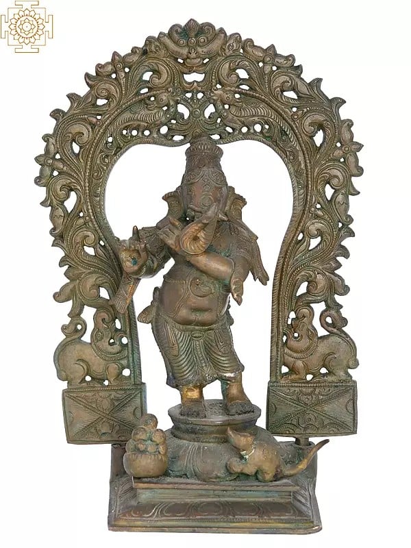 12" Fluting Ganesha | Madhuchista Vidhana (Lost-Wax) | Panchaloha Bronze from Swamimalai