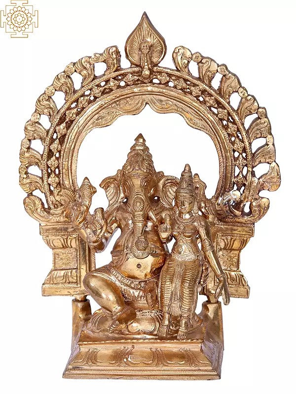 10'' Shakti Ganpati  | Madhuchista Vidhana (Lost-Wax) | Panchaloha Bronze from Swamimalai