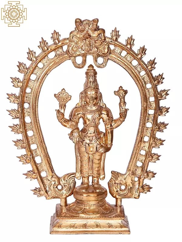9'' Vishnu | Madhuchista Vidhana (Lost-Wax) | Panchaloha Bronze from Swamimalai