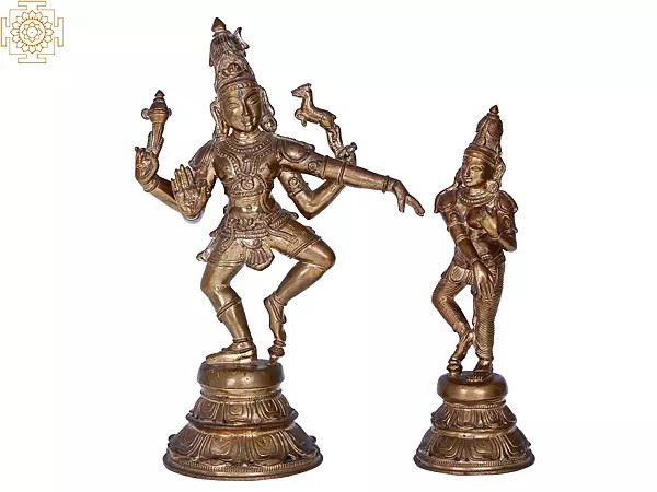 12" Dancing Shiva Parvati | Madhuchista Vidhana (Lost-Wax) | Panchaloha Bronze from Swamimalai