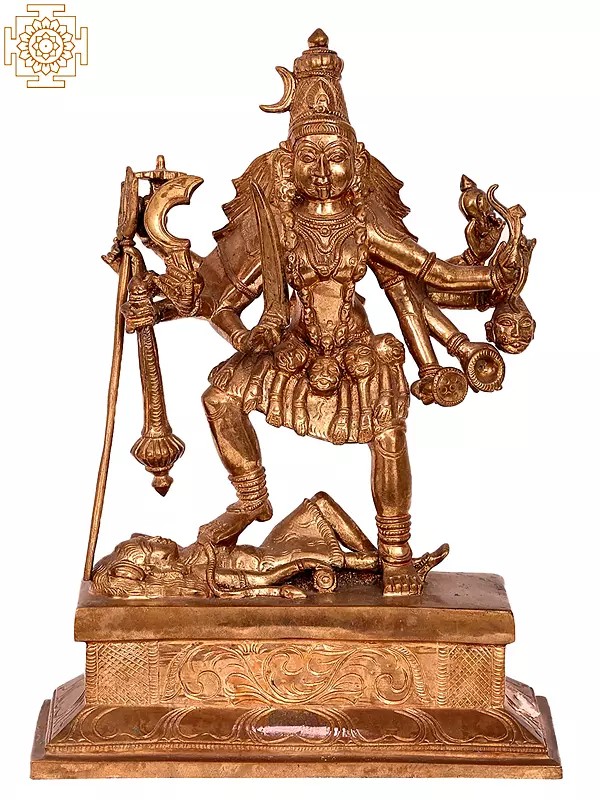 12'' Goddess Kali | Madhuchista Vidhana (Lost-Wax) | Panchaloha Bronze from Swamimalai