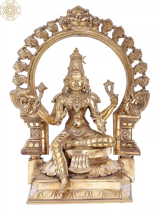 12.5'' Goddess Bhuvaneshvari | Madhuchista Vidhana (Lost-Wax) | Panchaloha Bronze from Swamimalai