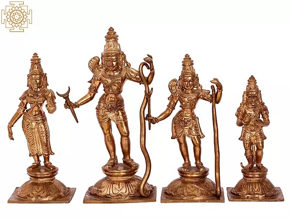 9'' Ram Darbar | Madhuchista Vidhana (Lost-Wax) | Panchaloha Bronze from Swamimalai