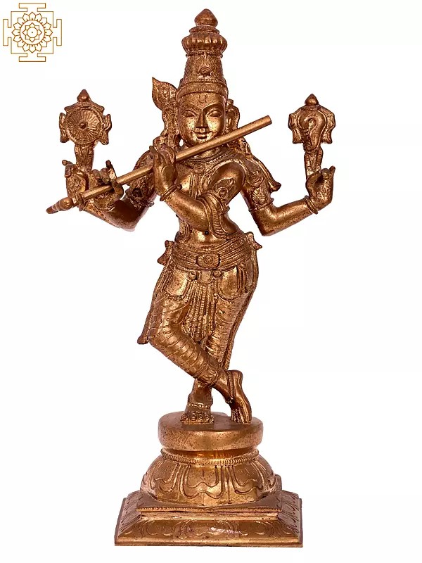 16'' Lord Venugopal Bronze Statue | Madhuchista Vidhana (Lost-Wax) | Panchaloha Bronze from Swamimalai
