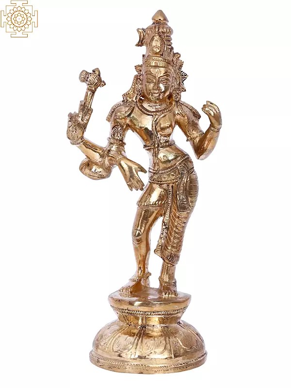 8'' Ardhanarishvara | Madhuchista Vidhana (Lost-Wax) | Panchaloha Bronze from Swamimalai