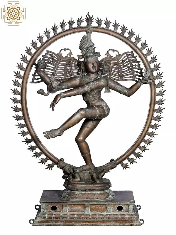 Shiva as the Lord of Dance: Large Nataraja | Madhuchista Vidhana (Lost-Wax) | Panchaloha Bronze from Swamimalai (Shipped by Sea)