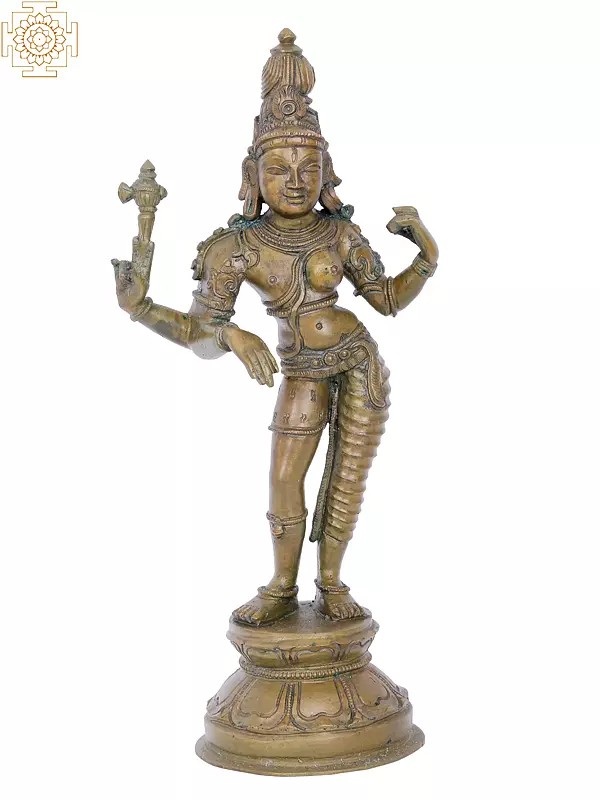 10'' Ardhanarishvara | Madhuchista Vidhana (Lost-Wax) | Panchaloha Bronze from Swamimalai