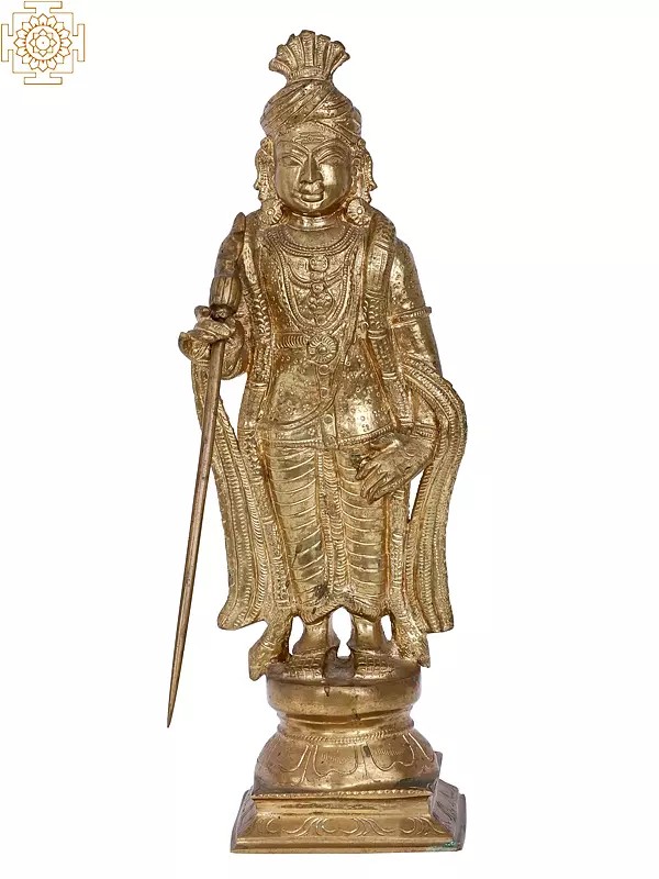 13'' Palani Murugan Bronze Statue | Madhuchista Vidhana (Lost-Wax) | Panchaloha Bronze from Swamimalai