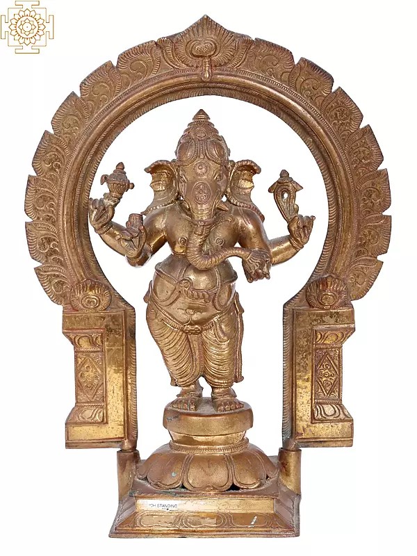 12'' Standing Ganesha | Madhuchista Vidhana (Lost-Wax) | Panchaloha Bronze from Swamimalai