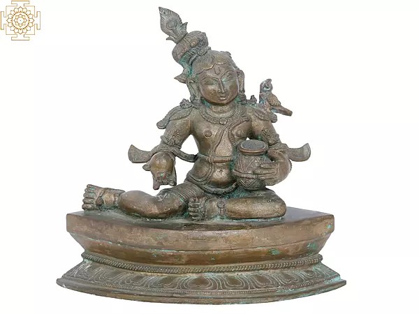 8'' Butter Krishna | Madhuchista Vidhana (Lost-Wax) | Panchaloha Bronze from Swamimalai