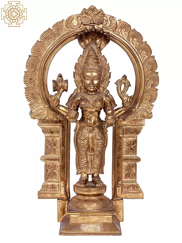 22'' Standing Goddess Mariamman (South Indian Durga) | Madhuchista Vidhana (Lost-Wax) | Panchaloha Bronze from Swamimalai