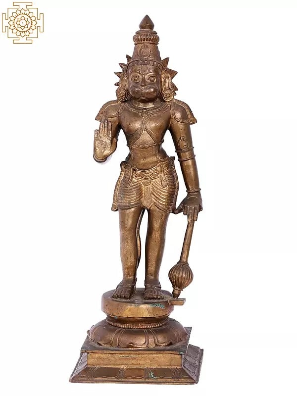 19'' Standing Lord Hanuman Panchaloha Bronze Statue from Swamimalai | Madhuchista Vidhana (Lost-Wax)