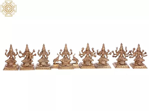 7'' Ashtalakshmi Set | Madhuchista Vidhana (Lost-Wax) | Panchaloha Bronze from Swamimalai