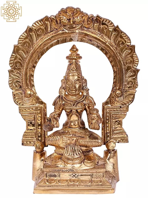 6'' Devi Annapurna (Goddess of Food and Nourishment) | Madhuchista Vidhana (Lost-Wax) | Panchaloha Bronze from Swamimalai
