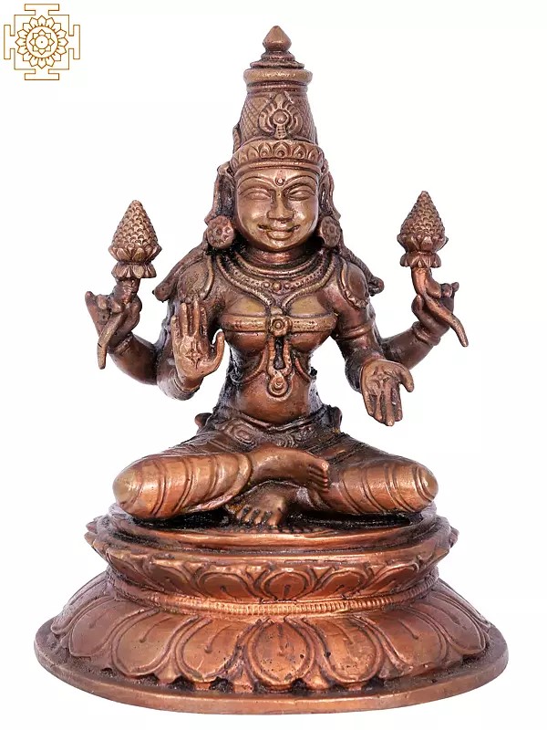 6'' Goddess Lakshmi | Madhuchista Vidhana (Lost-Wax) | Panchaloha Bronze from Swamimalai