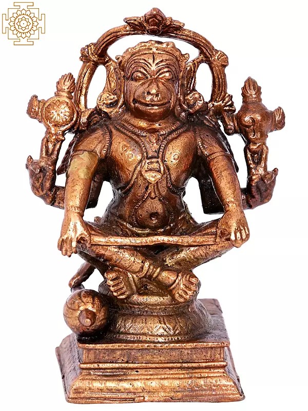 4'' Lord Hanuman | Madhuchista Vidhana (Lost-Wax) | Panchaloha Bronze from Swamimalai