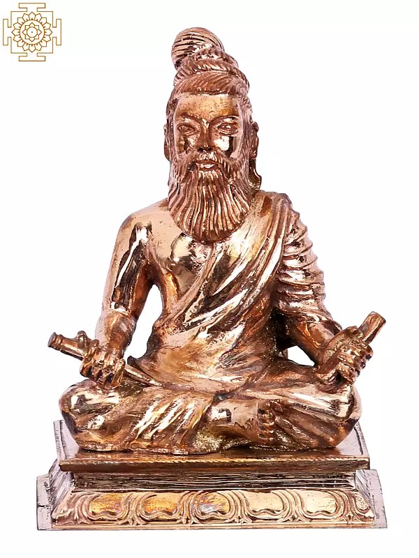 4'' Small Saint Thiruvalluvar | Madhuchista Vidhana (Lost-Wax) | Panchaloha Bronze from Swamimalai