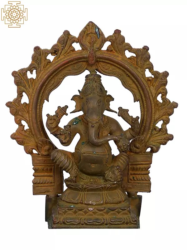 4'' Small Sitting Lord Ganesha Bronze Idol | Madhuchista Vidhana (Lost-Wax) | Panchaloha Bronze from Swamimalai