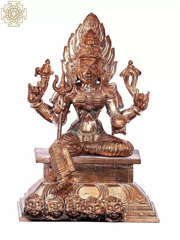 4'' Small Goddess Mariamman | Madhuchista Vidhana (Lost-Wax) | Panchaloha Bronze from Swamimalai