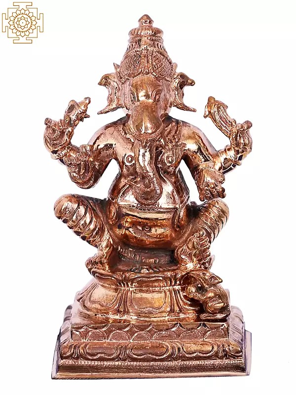 3" Small Lord Ganesha Panchaloha Bronze Statue from Swamimalai