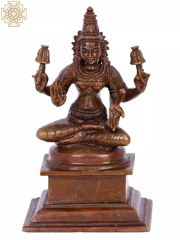 6" Goddess Lakshmi Panchaloha Bronze Statue from Swamimalai