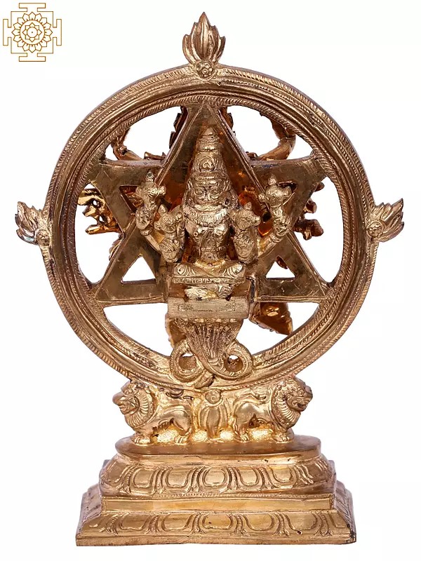 7" Chakrathalvar | Madhuchista Vidhana (Lost-Wax) | Panchaloha Bronze from Swamimalai