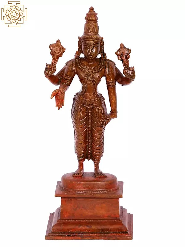 8" Lord Perumal | Madhuchista Vidhana (Lost-Wax) | Panchaloha Bronze from Swamimalai