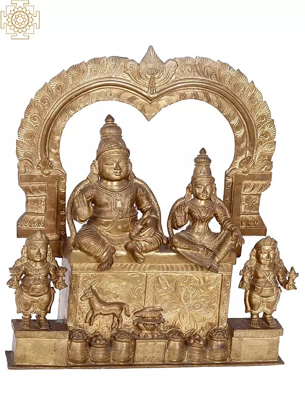 20" Lord Kubera with Goddess Lakshmi | Madhuchista Vidhana (Lost-Wax) | Panchaloha Bronze from Swamimalai