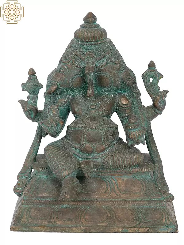 7" Dvimukha Ganapati Bronze Statue | Madhuchista Vidhana (Lost-Wax) | Panchaloha Bronze from Swamimalai