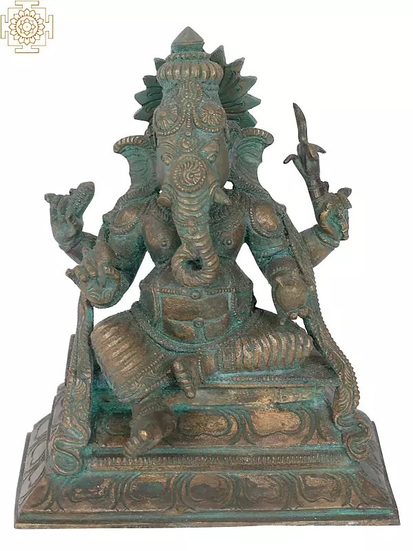7” Bala Ganapati Bronze Statue | Madhuchista Vidhana (Lost-Wax) | Panchaloha Bronze from Swamimalai