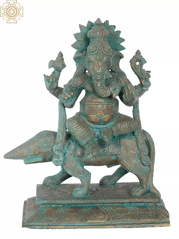 7" Ekakshara Ganapati Bronze Statue | Madhuchista Vidhana (Lost-Wax) | Panchaloha Bronze from Swamimalai