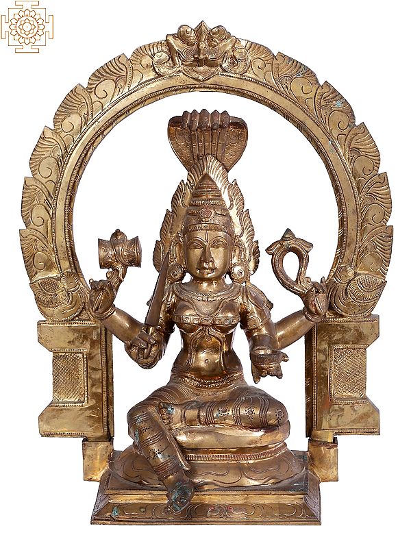 20'' Goddess Mariamman (South Indian Durga) | Madhuchista Vidhana (Lost-Wax) | Panchaloha Bronze from Swamimalai
