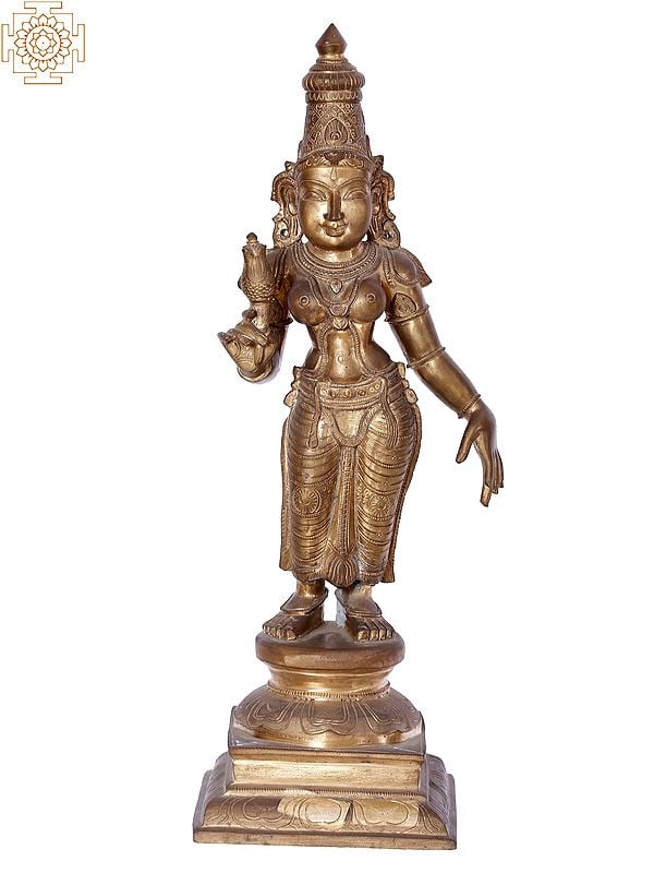 24'' Devi Uma (Parvati) Panchaloha Bronze Statue from Swamimalai | Madhuchista Vidhana (Lost-Wax)
