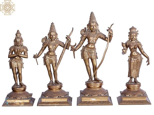 20'' Shri Ram Darbar | Madhuchista Vidhana (Lost-Wax) | Panchaloha Bronze from Swamimalai