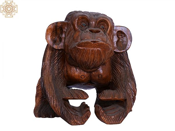 8" Wooden Monkey Showpiece