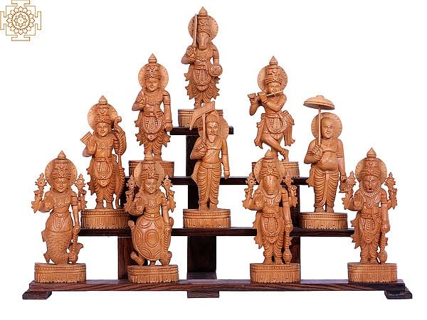 Wooden Dashavatara (Ten Incarnations of Lord Vishnu)
