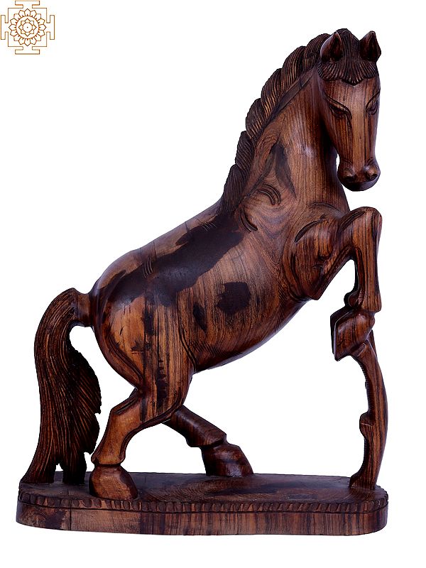 24" Wooden Decorative Horse Figurine
