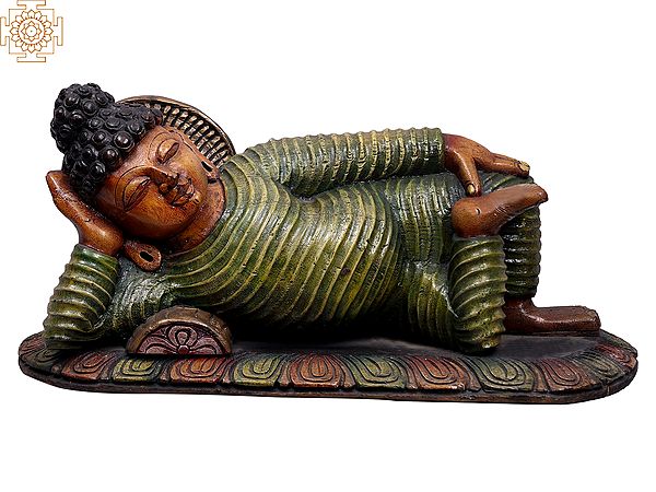 19" Wooden Relaxing Buddha