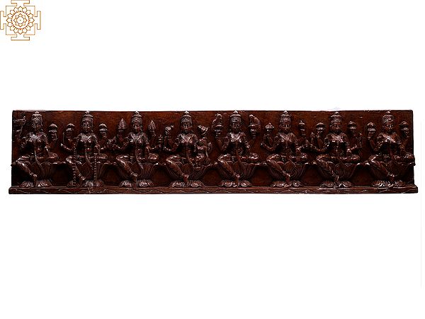48" Large Wooden Ashta Lakshmi Panel