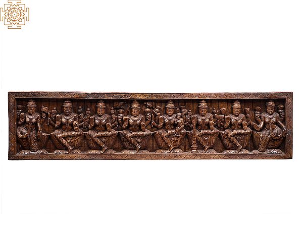 48" Large Wooden Wall Panel of Ashta Lakshmi