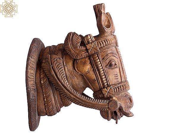 13" Wooden Horse Head Wall Hanging