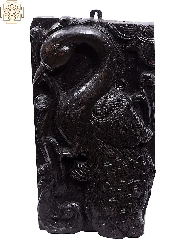 15" Wooden Peacock Wall Hanging